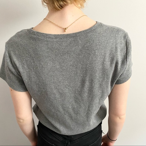 Tommy Hilfiger Gray Boat Neck T-shirt Size L - Picture 3 of 6